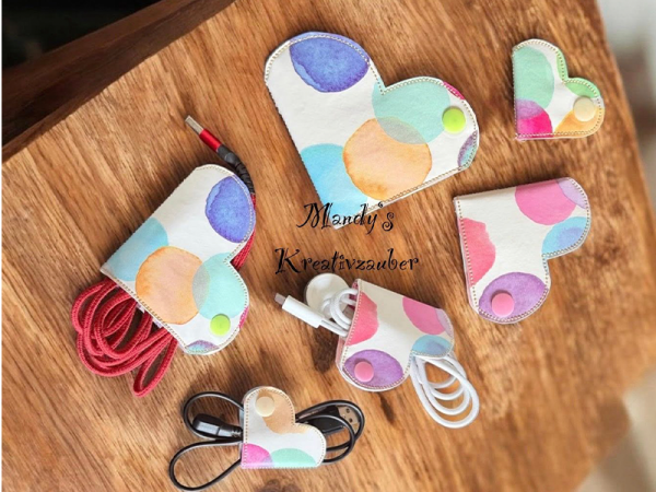 Kabelbinder Herzen - ITH-Stickdatei